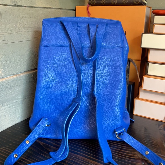 Mansur Gavriel pebbled leather backpack in Blue - Picture 7 of 17